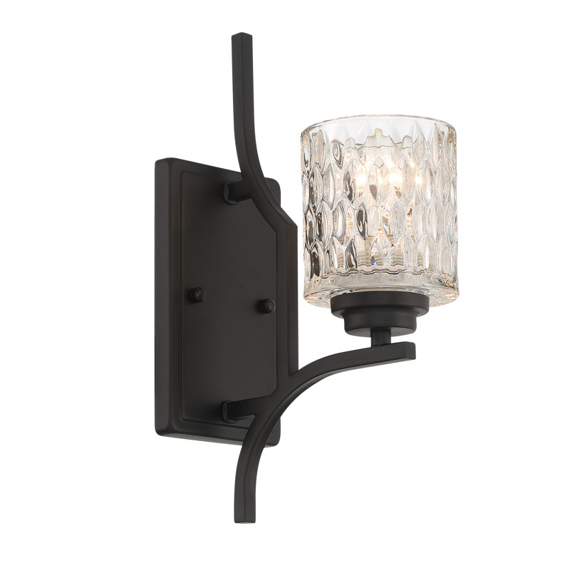 1 - Light Dimmable Black Armed Sconce