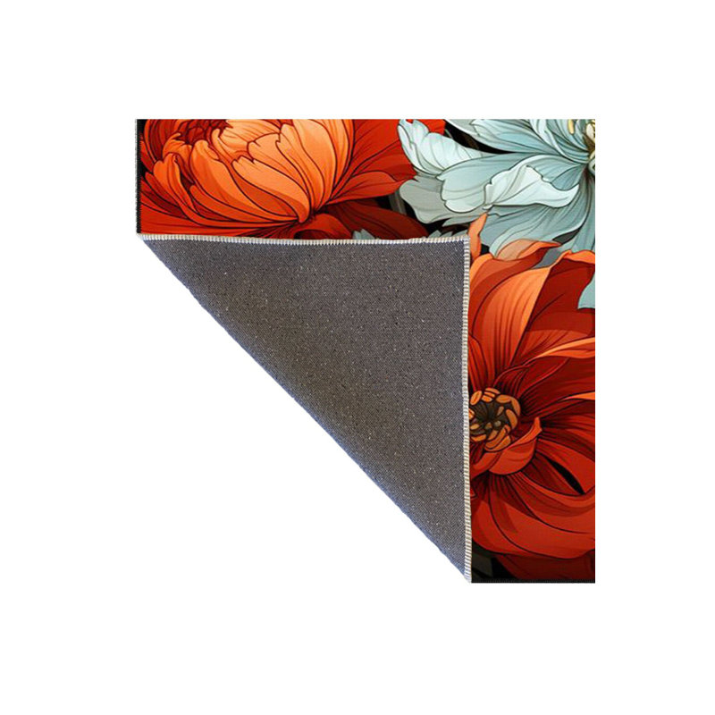 Tapis lavable floral à motif moderne et coloré, Rectangle 3 pi 3 po x 4 pi 11 po