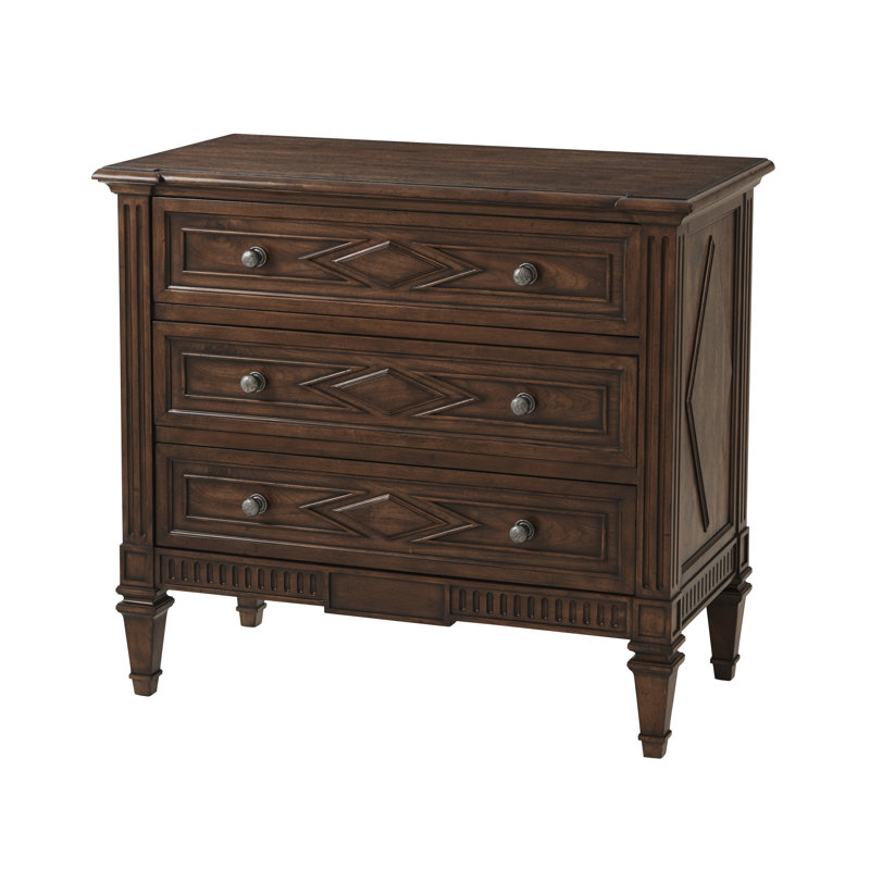 Tavel 3 - Drawer Nightstand, Brown
