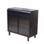 Modern Metal Frame Sideboard Buffet Cabinet With Tempered Figured Glass Doors, Flip Top & Inner Shelves
