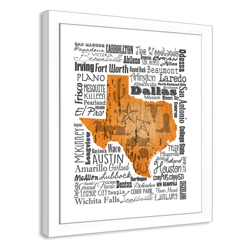 «State Your Name Texas», cadre photo, Noir mat, H 27 po x l 23 po x P 1,13 po