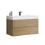 Armoire de rangement 36 po pour salle de bain - Chêne, lavabo noir, système de tiroir de salle de bain moderne-1369947756