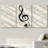 Music Note on Score Paper Musical Room Decor Gallery Wrapped Canvas 3 Piece Print Set Wall Art-56497703