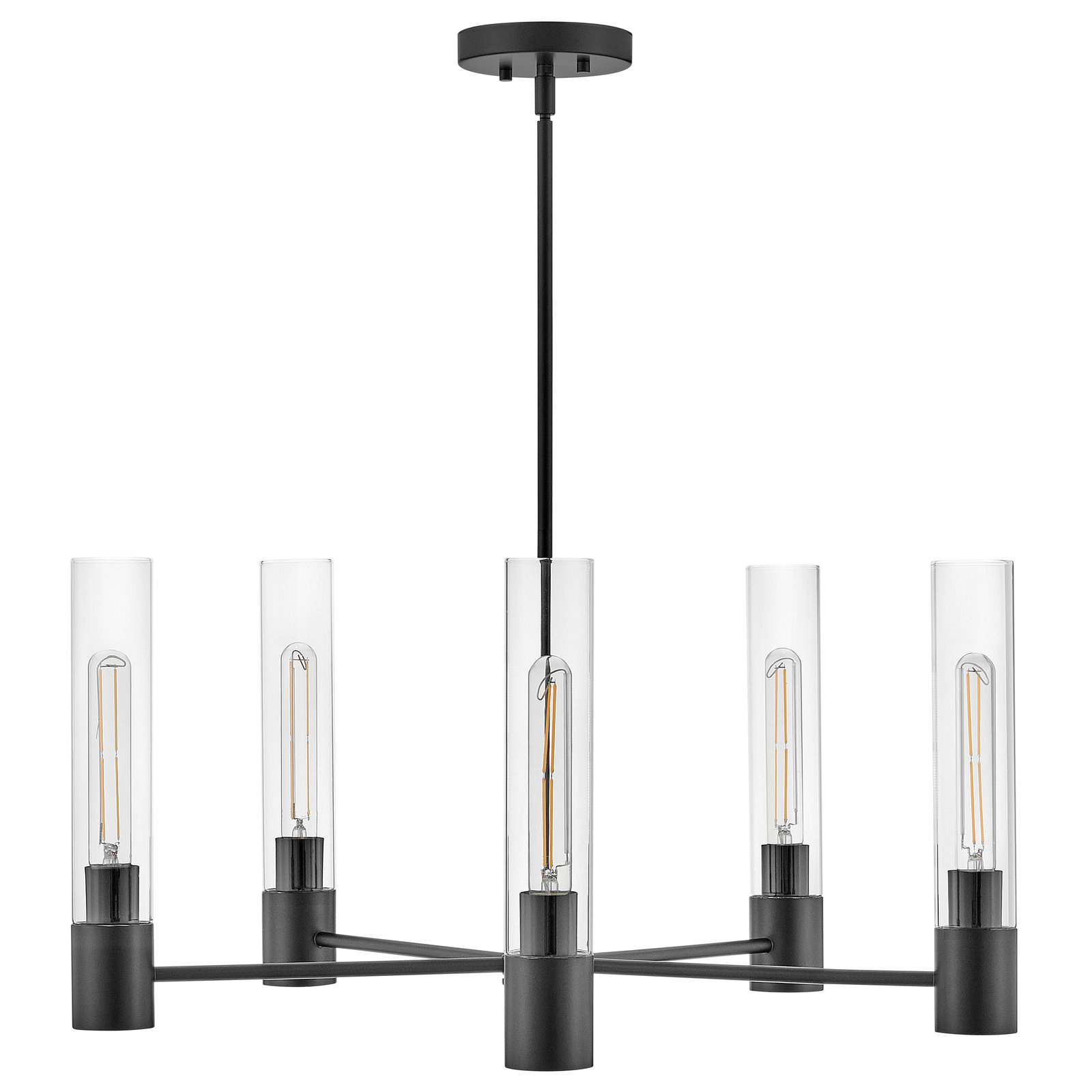 Christelle 5 - Light Dimmable Chandelier, Black