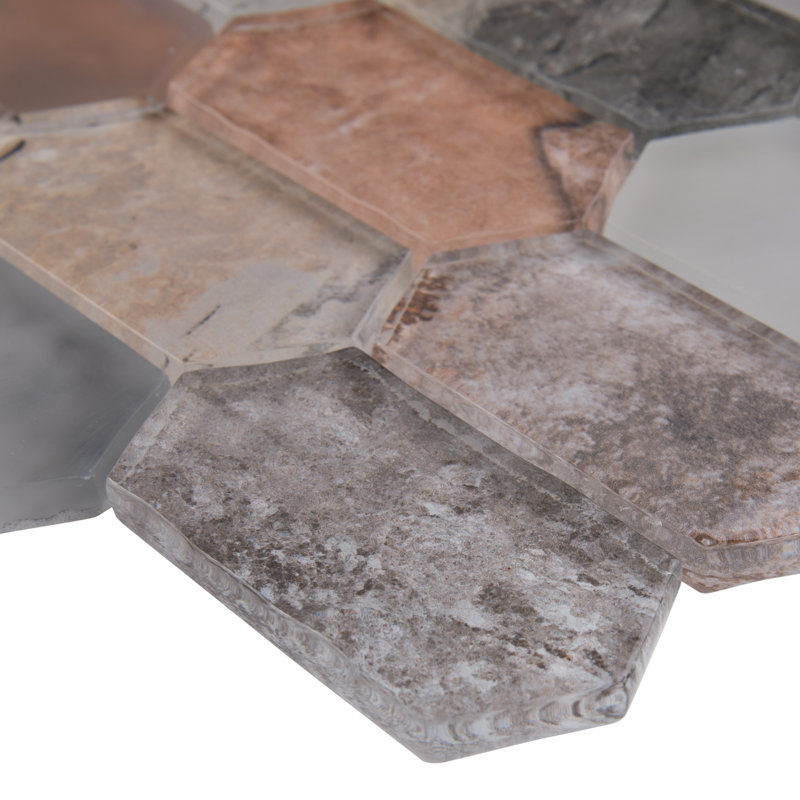 Desert Strata Spire 12 in. x 13 in. Glass Mosaic Wall Tile