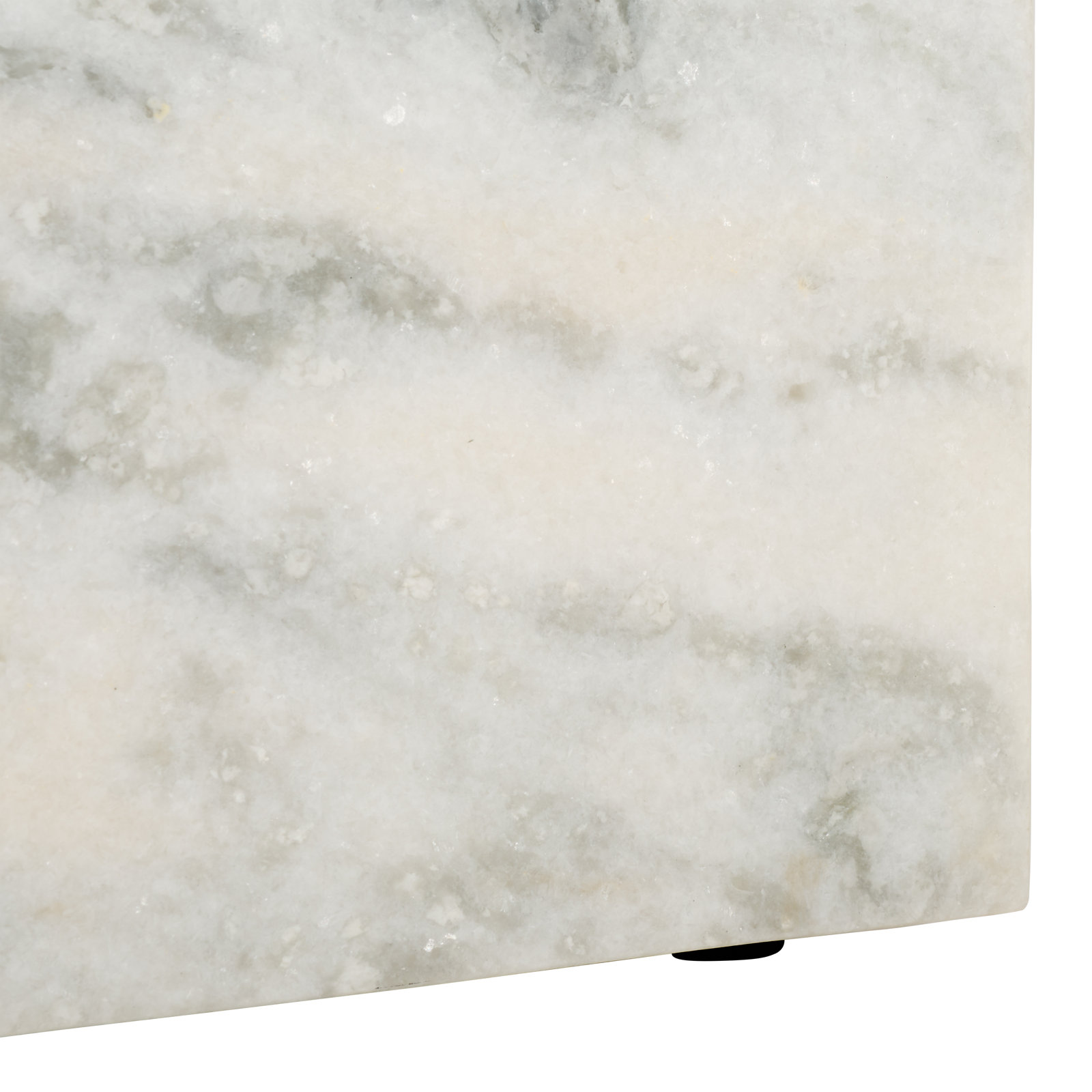 Yantarni 15" Genuine Marble End Table, White