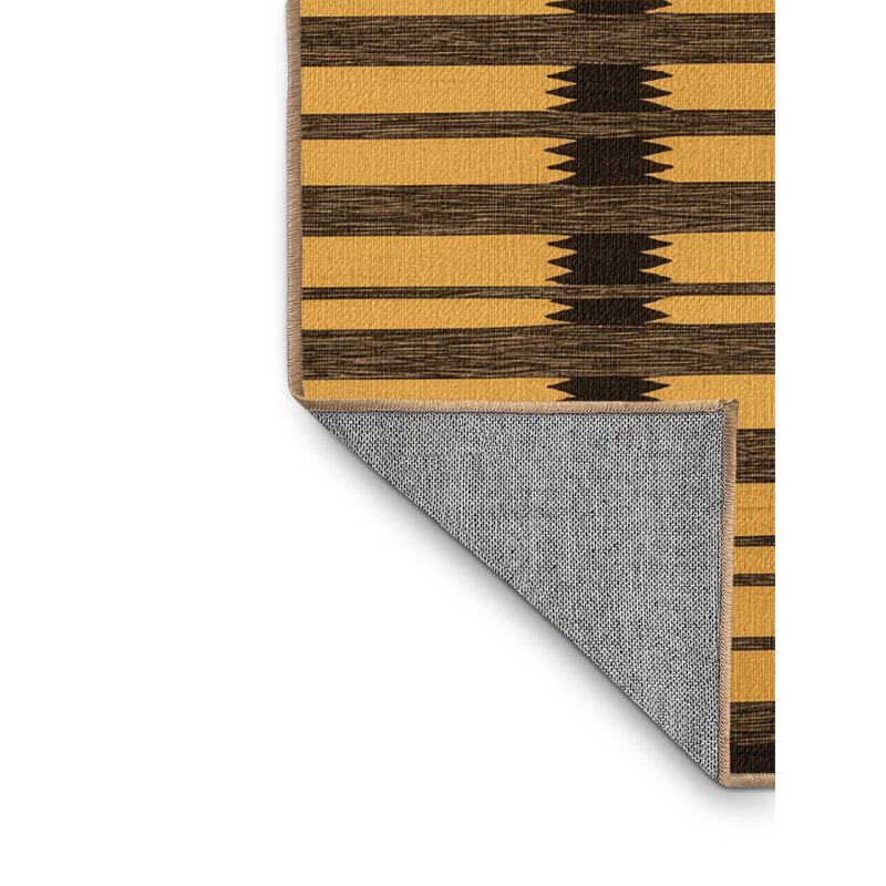  Tapis lavable rayé brun foncé, Tapis de couloir 2 pi x 5 pi