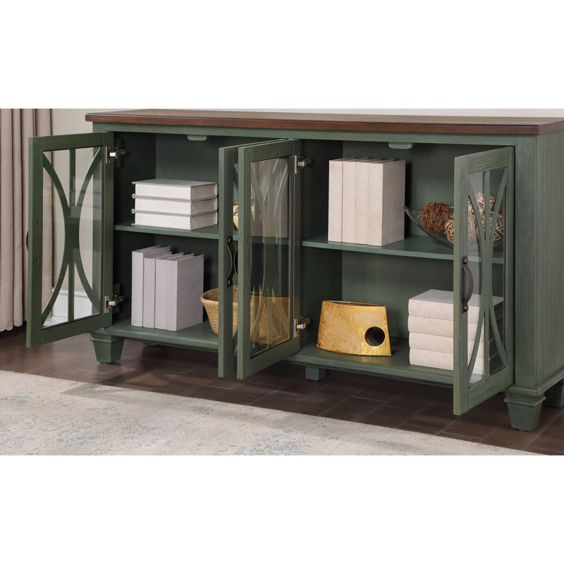 Console en bois massif de 66 po Justinian, Vert