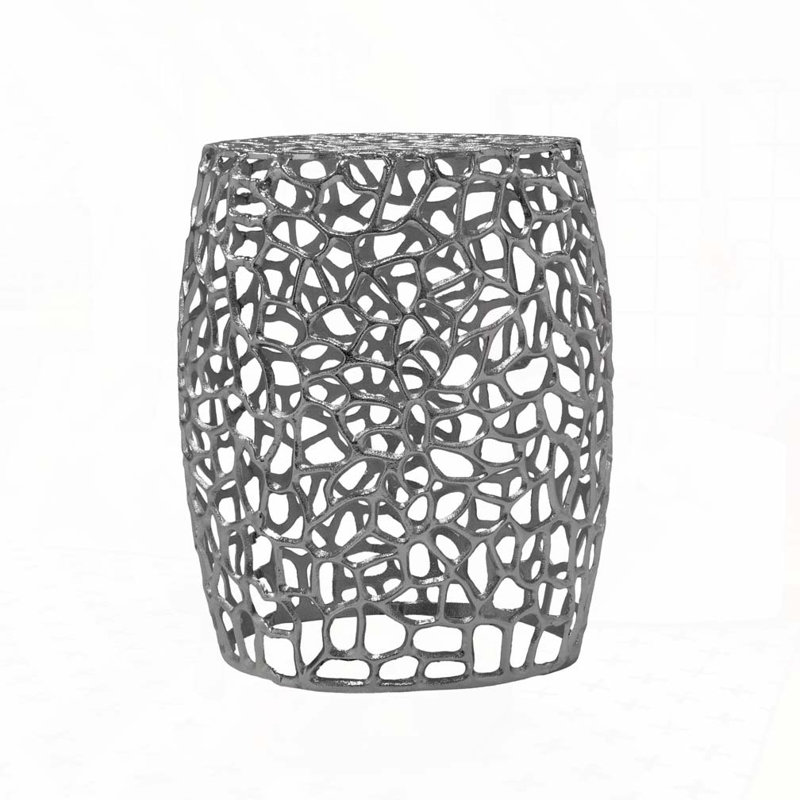Table de bout cylindrique en aluminium, Nickel argenté