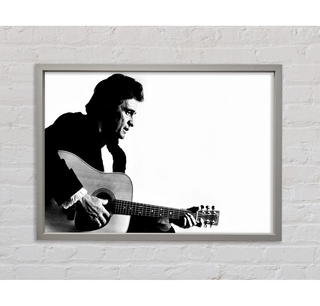 Johnny Cash Guitar Man - Einzelner Bilderrahmen Kunstdrucke auf Leinwand