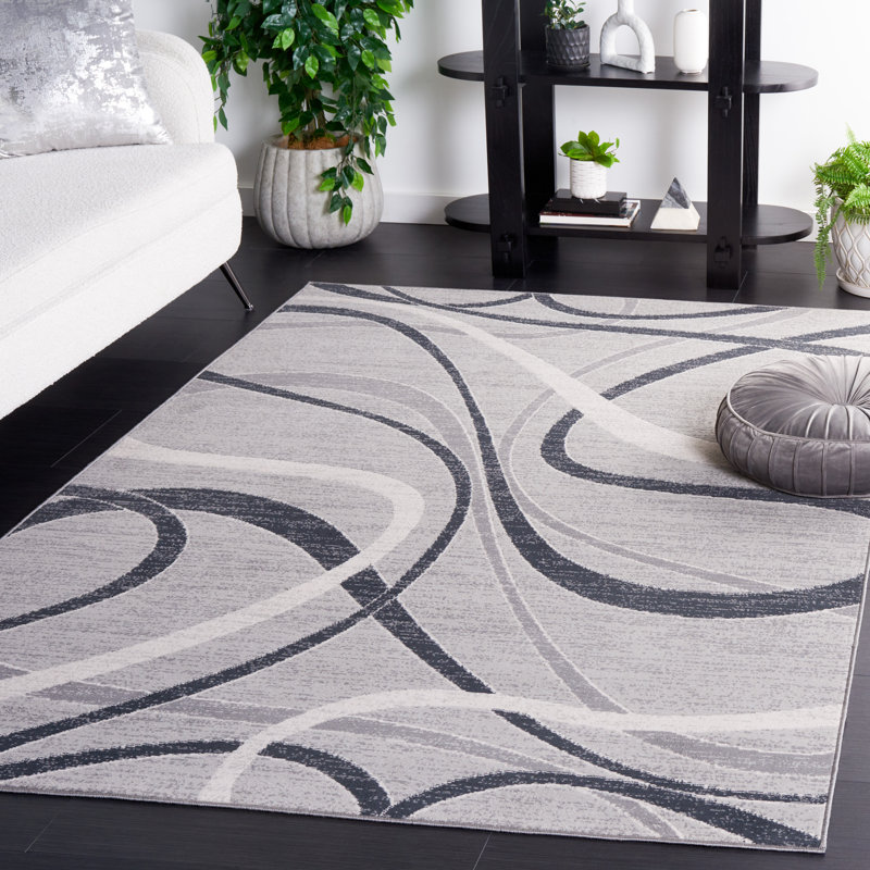 Tapis abstrait Fusako Performance, Rectangle 5 pi 3 po x 7 pi 6 po