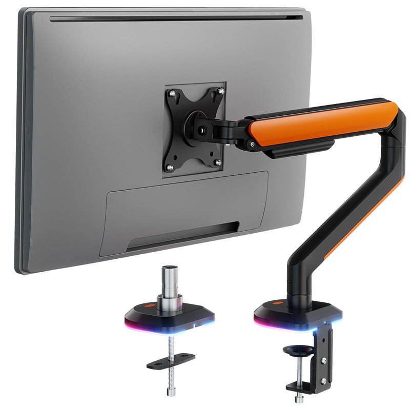 ARES WING Single Monitor Arm Desk Mount RGB Light