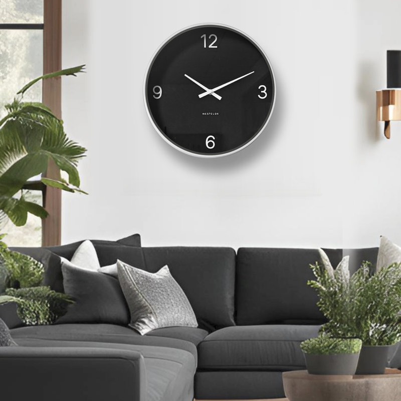 20" MODERN B&W WALL CLOCK, Medium