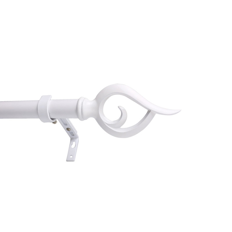 Tringle à rideaux simple Glenva, Blanc lustré, l 84 po à 120 po