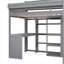 Lit mezzanine en bois avec plusieurs tablettes de rangement et garde-robe-1512848540