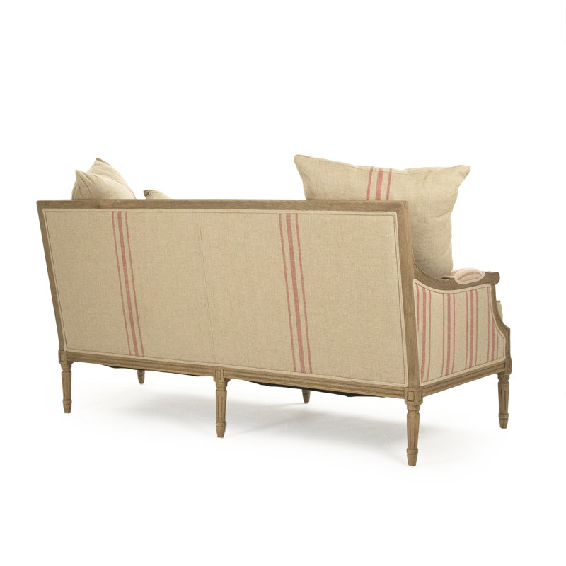 Bodil 70'' Upholstered Loveseat, Red Stripe