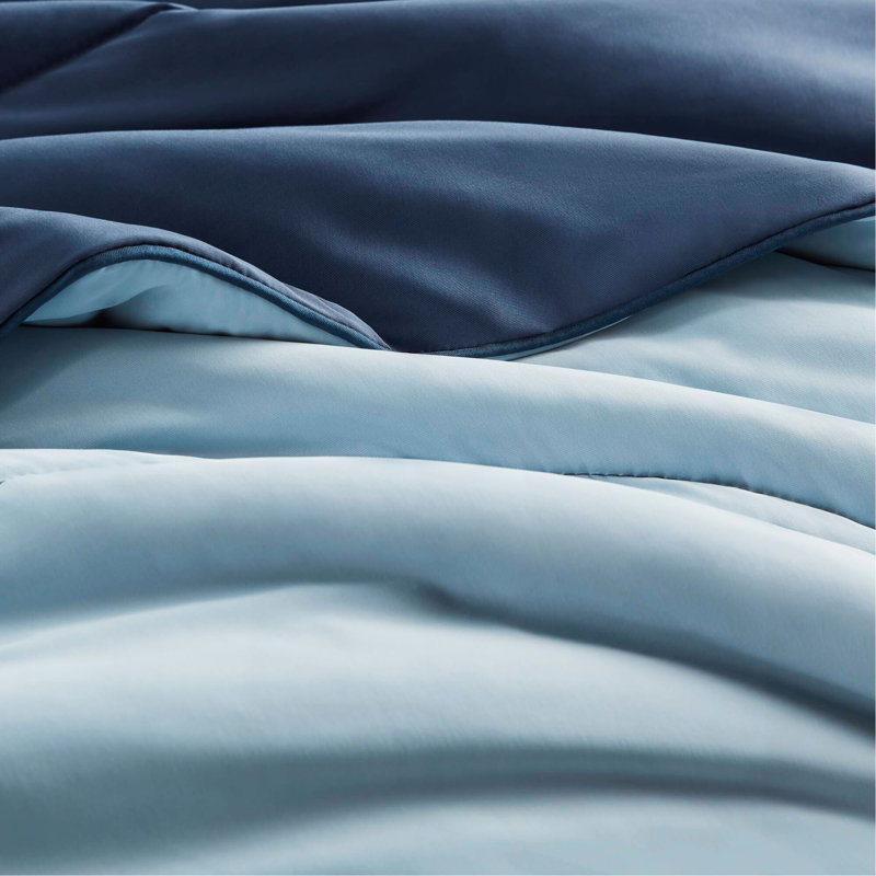 Couverture d'édredon réversible 1 pièce Tencel, Édredon double, Bleu