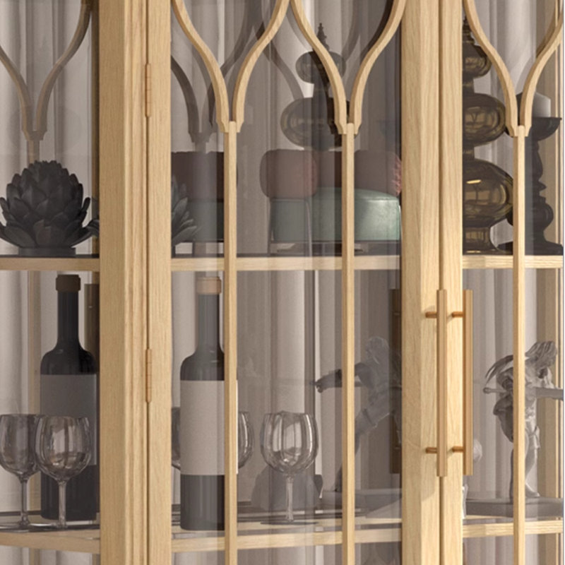 Bibliothèque en verre European Light Luxury, Burlywood