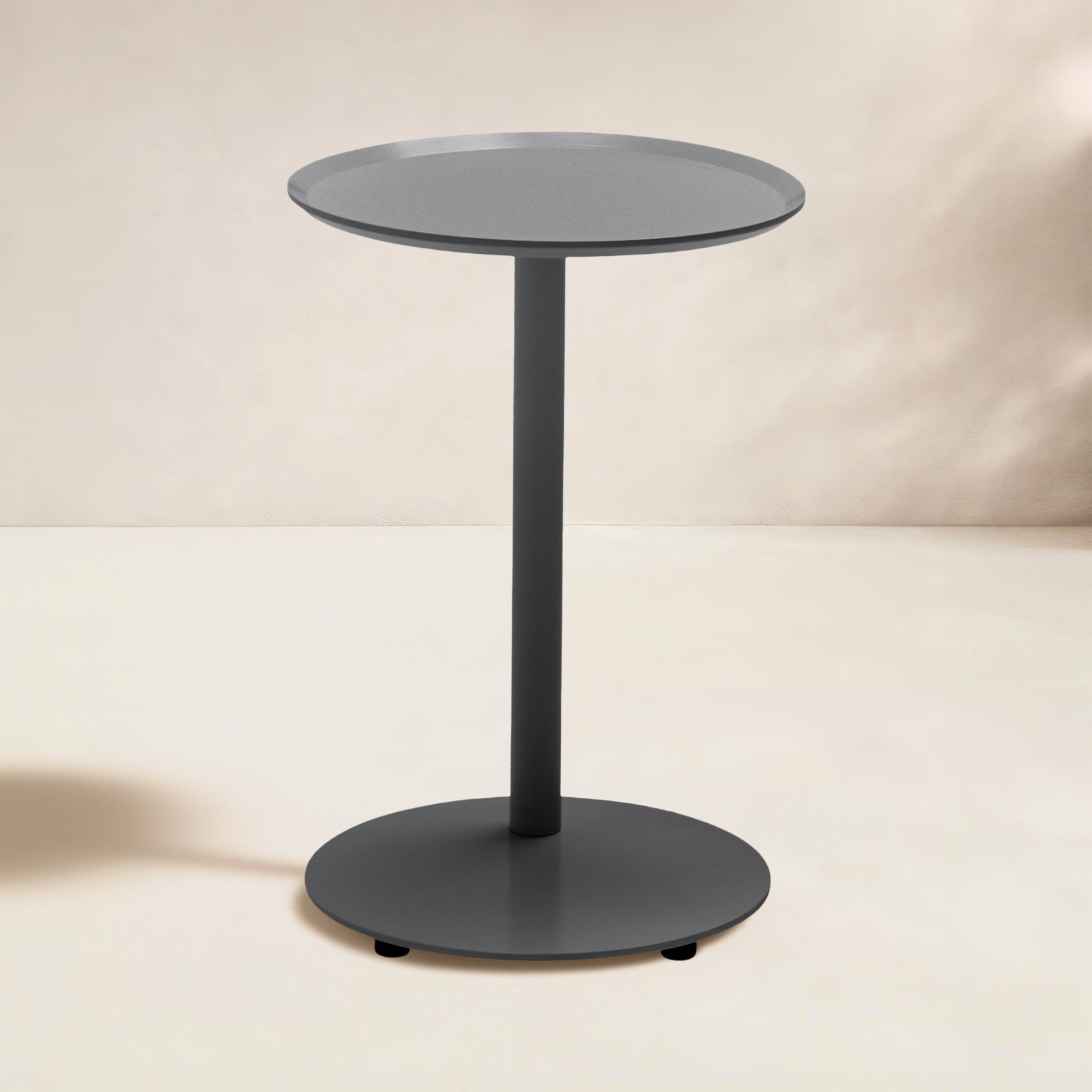 Terra 14'' Powder Coated Aluminum Outdoor Side Table, Charcoal