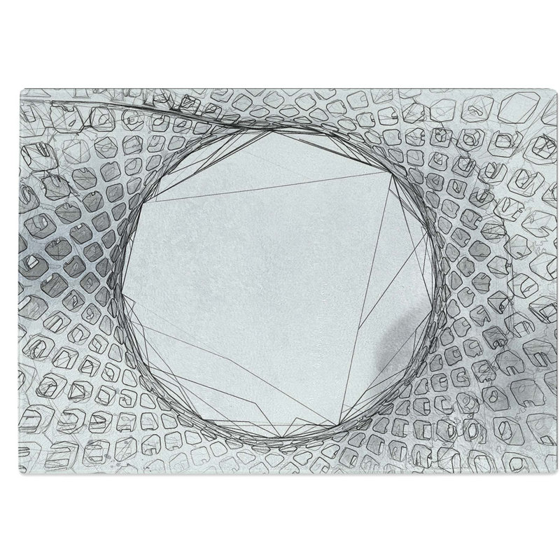 Tempered Glass Architecture Sketch Vol.2 Chopping Board, 39 cm W x 28.5 cm L