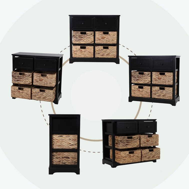 Corby 6 - Drawer Accent Cabinet Sand & Stable Color: Black