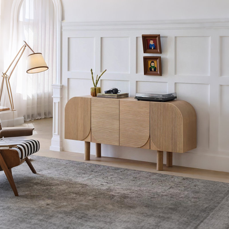 Buffet rétro de style français, H 34 po x l 70,8 po x P 16,5 po