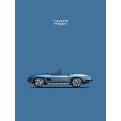 Corvette Stingray bleu - impression sur toile tendue