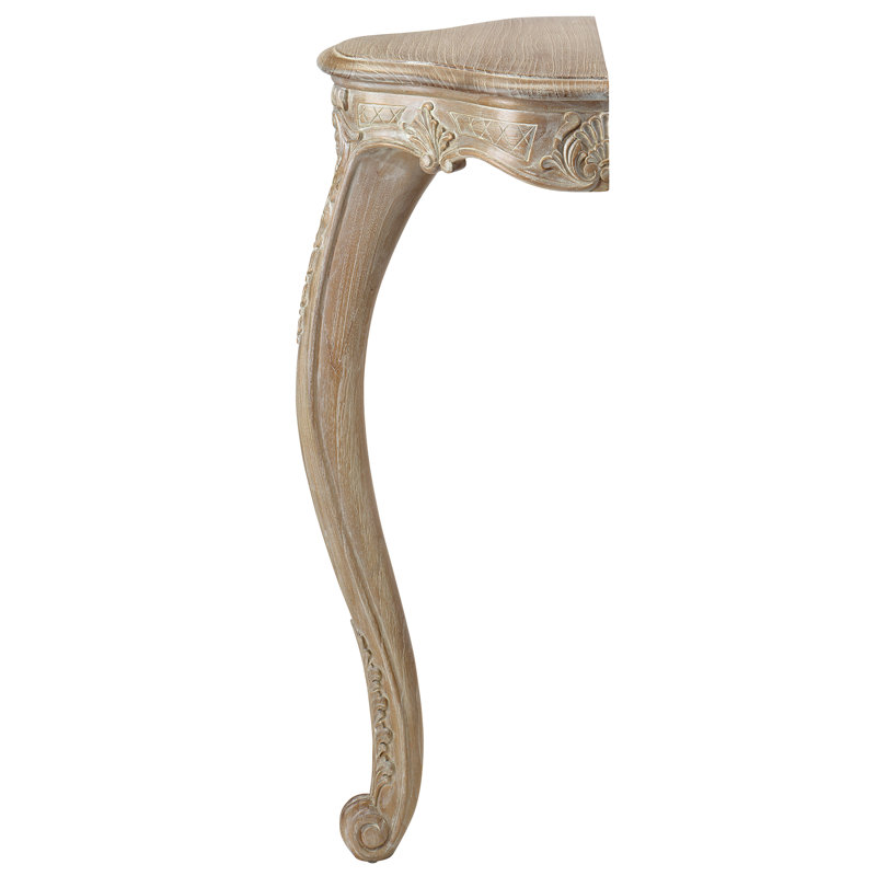 Petite Louis XV Whitewashed Wood Wall-Mounted Console Table
