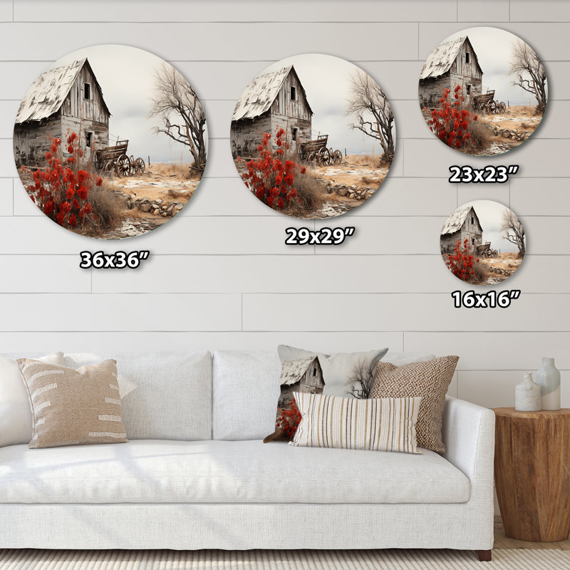 Maynard - Paysages d'art rond en métal, H 23 po x l 23 po