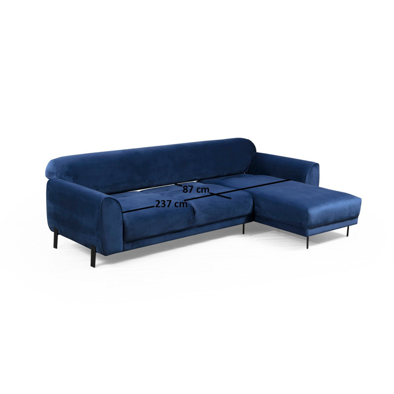 Toscano 4 Seater Sofa & Chaise, Right Hand Facing, Blue