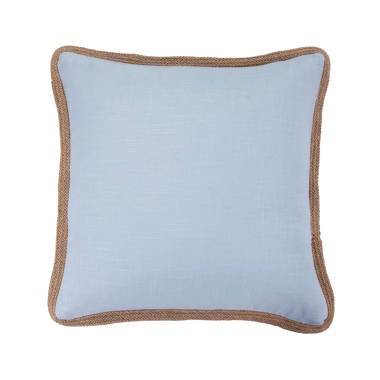 Blue 20x20 Square Laundered Linen Decorative Throw Pillow Cover