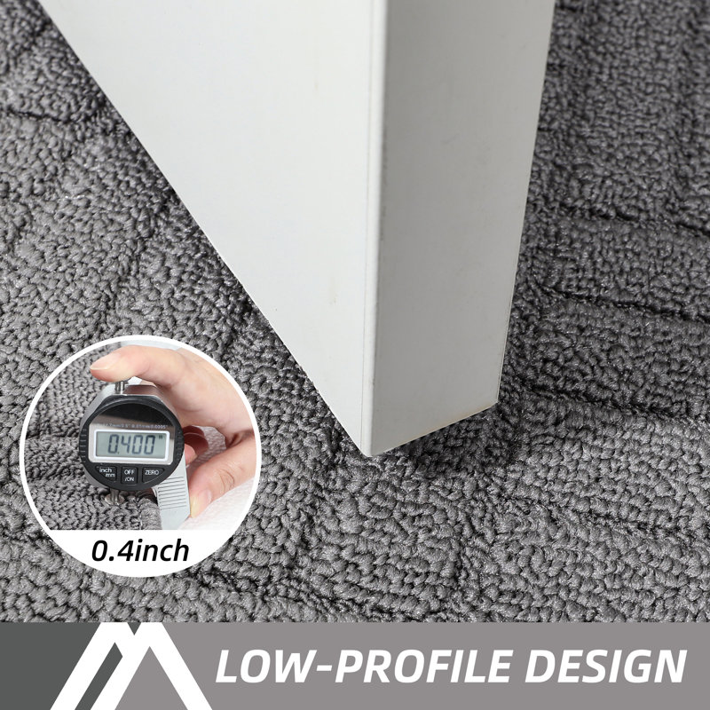 Tapis de porte en polypropylène antidérapant antitaches, Gris, L 20 po x L 32 po