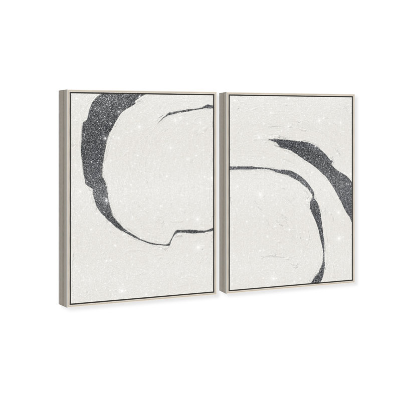 Positive Spaces Set Set by Oliver Gal, 16" H x 11" W, Silver Floater Frame