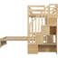 Lit simple au-dessus d'un lit mezzanine avec grand rangement et construction en bois de pin avec tablettes de bureau - cadre-574251881