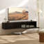 Meuble télé mural avec rangement, console multimédia flottante, noir