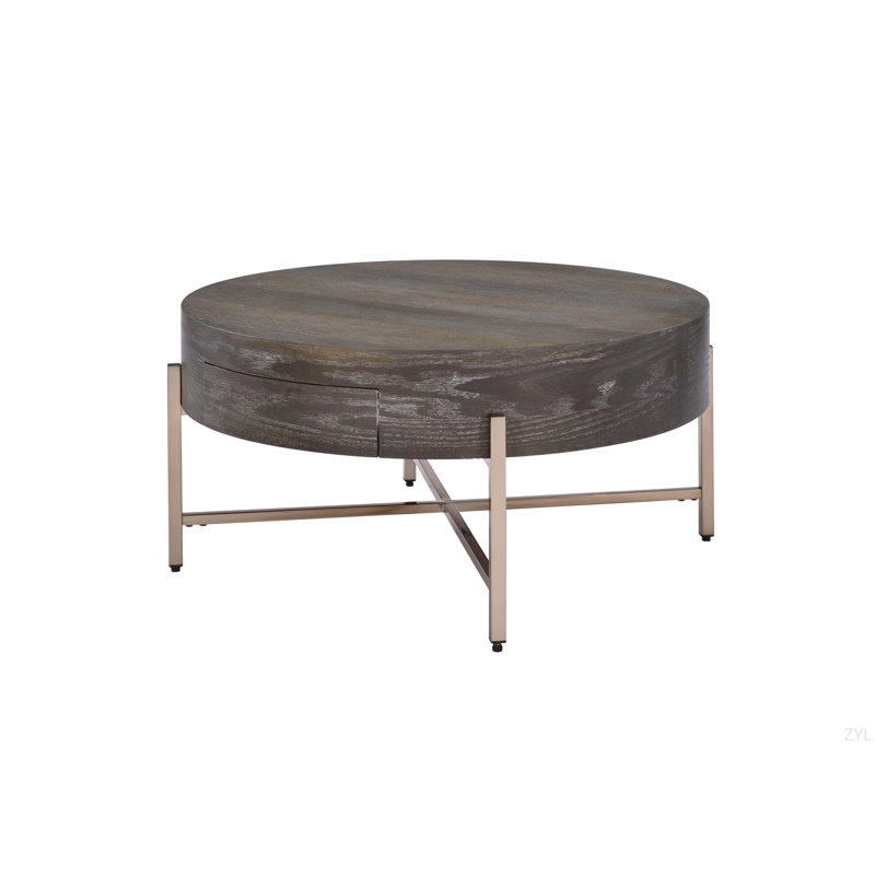 Light Brown & Champagne Finish Coffee Table
