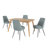 Fairfield Mid-Century Modern Tapered Dining Set, Chenille Fabric, 59" Dining Table And 4 Chairs-1487477752-1487477758