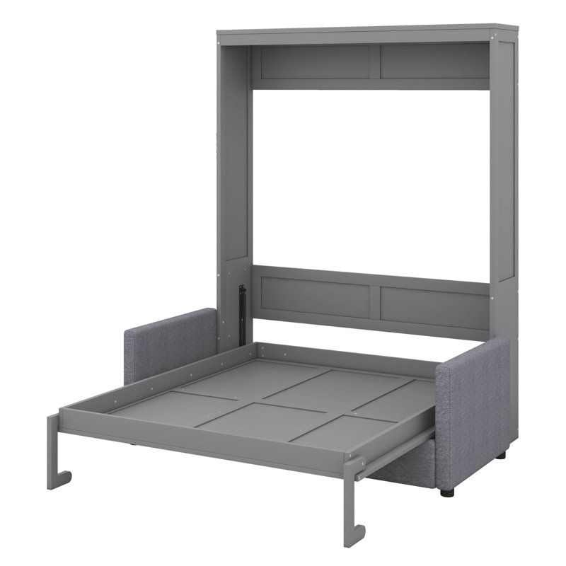 Lit escamotable double mural avec coussin moelleux