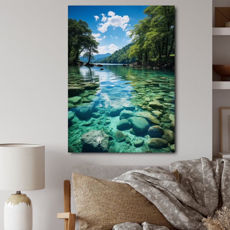 Art mural sur toile Lakeside Retreat II - Lakehouse, H 40 po x l 30 po x P 1,5 po, Toile tendue