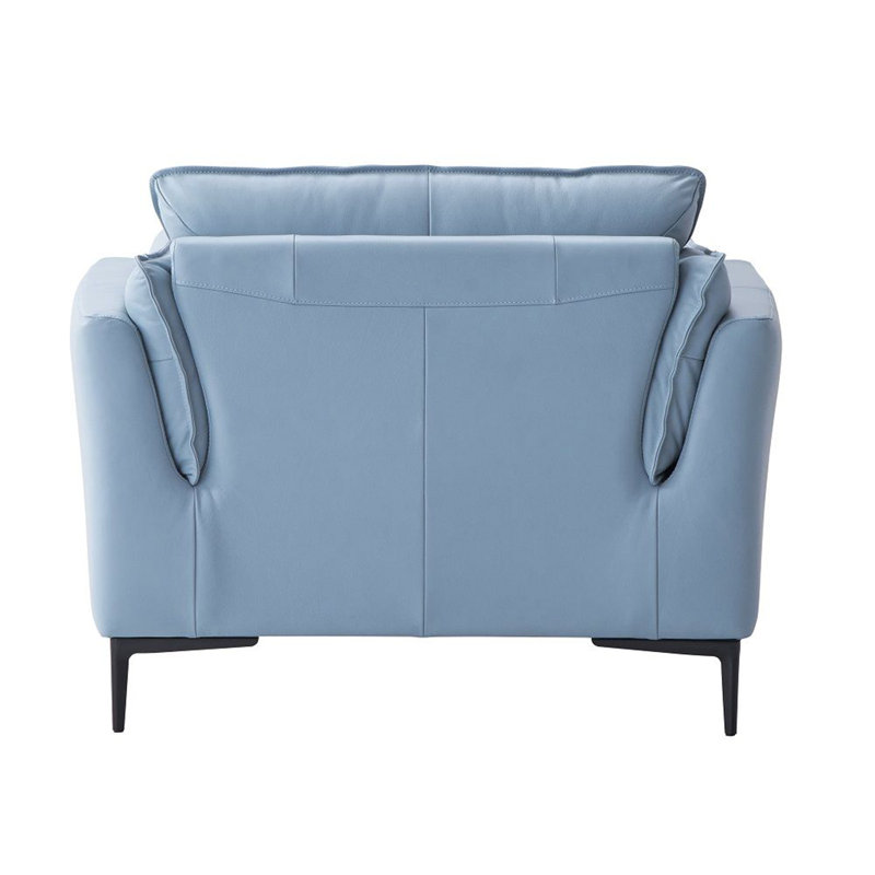Fauteuil Vezire, Cuir véritable bleu