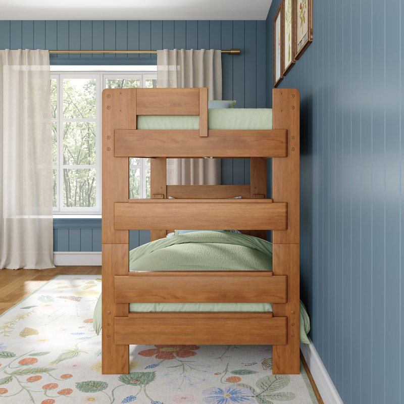 Lit superposé simple en bois massif , Pecan Dip