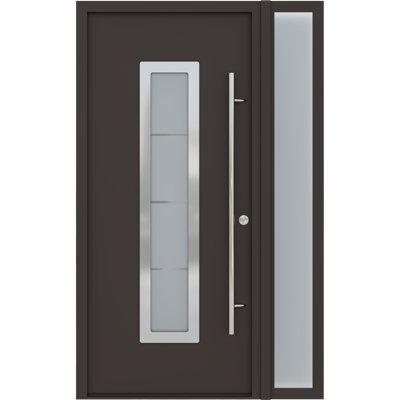 Porte avant moderne en acier Argos avec panneau latéral droit