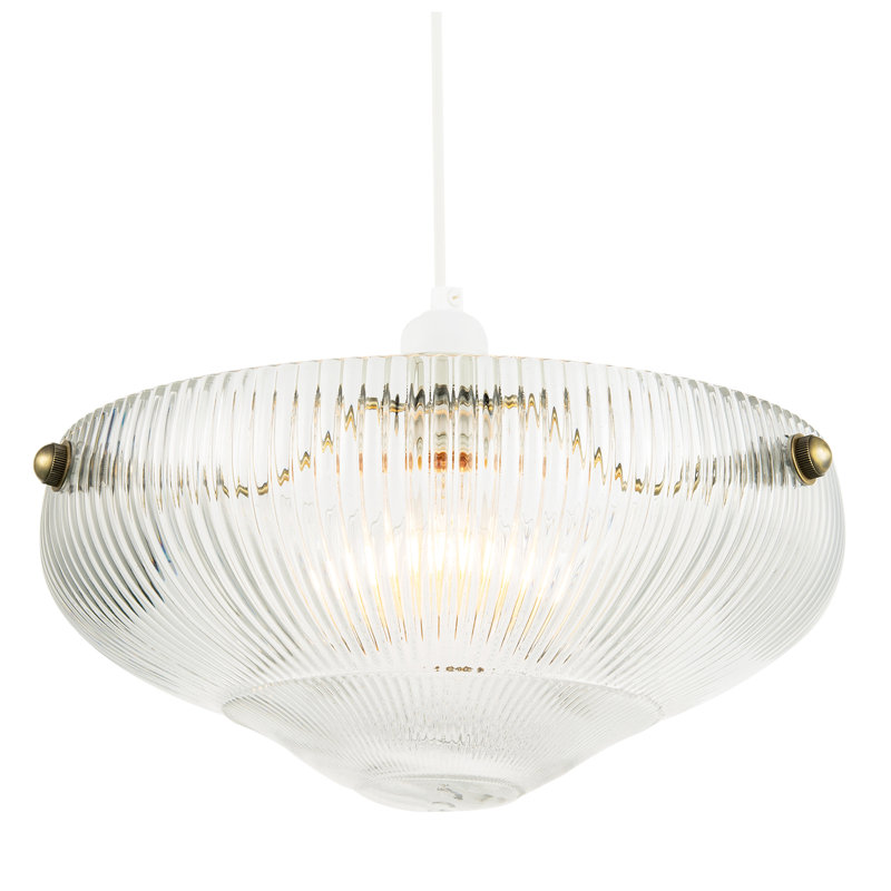 15cm H Glass Round Lamp Shade ( Slip-On ) in Clear