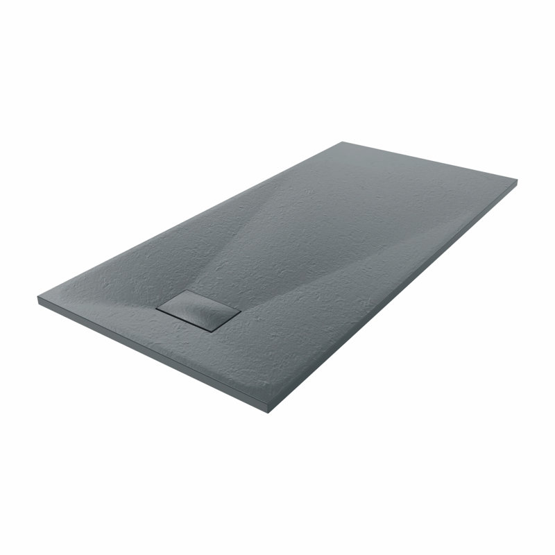 Bozidar W 32mm D Rectangle Shower Tray, 160cm H x 80cm W x 3.2cm D, Anthracite