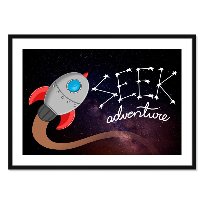 Seek Adventure 1, impression sur papier, H 24,5 po x l 34,5 po x P 1,18 po, Encadré de boîte noir