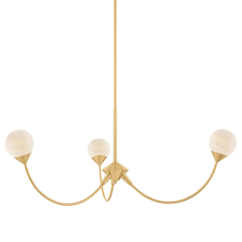 Lustre large Mitzi en laiton vieilli Natasha, H 14,25 po x l 36 po x P 36 po, 3