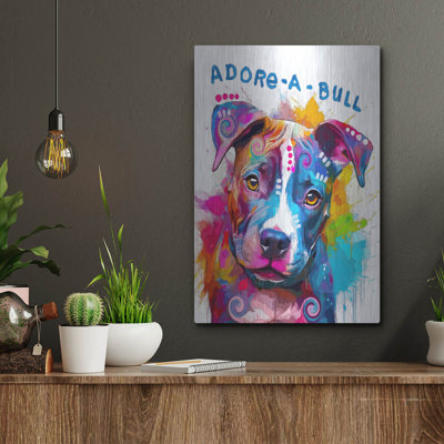  «Adore-a-bull» par Dean Russo, art mural en métal, 12 po x 16 po