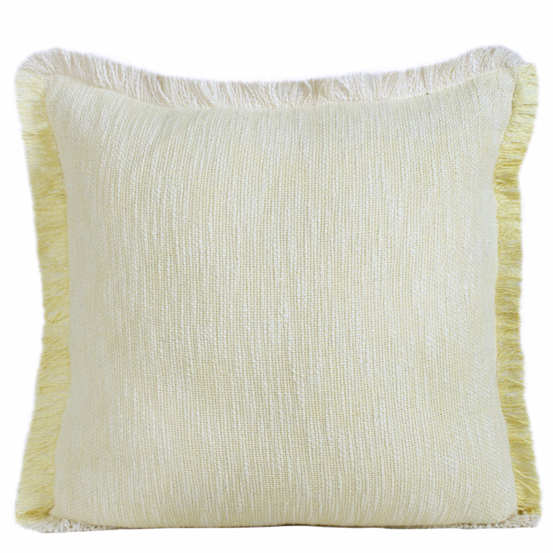 Reversible Pillow Insert, Light Yellow/White