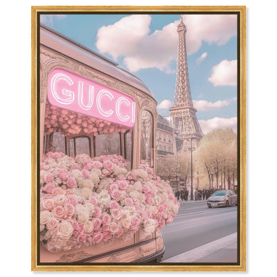 «Pink Glam in Paris», reproduction d'art sur toile par Art Remedy