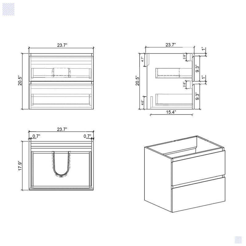 Cedarpoint 23.43'' Bathroom Vanity Base Only